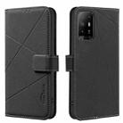 For OPPO A94 5G / F19 Pro+ / Reno5 Z 5G Geometric Pattern RFID Leather Phone Case(Black) - 1