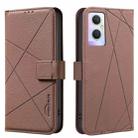 For OPPO A96 5G / Reno7 Z Geometric Pattern RFID Leather Phone Case(Brown) - 1
