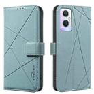 For OPPO A96 5G / Reno7 Z Geometric Pattern RFID Leather Phone Case(Green) - 1