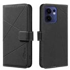 For OPPO Reno13 F 5G Geometric Pattern RFID Leather Phone Case(Black) - 1
