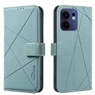 For OPPO Reno13 F 5G Geometric Pattern RFID Leather Phone Case(Green) - 1