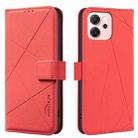 For OPPO Reno14 F 5G Geometric Pattern RFID Leather Phone Case(Red) - 1
