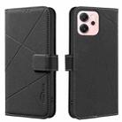 For OPPO Reno14 F 5G Geometric Pattern RFID Leather Phone Case(Black) - 1