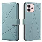 For OPPO Reno14 F 5G Geometric Pattern RFID Leather Phone Case(Green) - 1