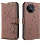 For Realme 11 4G Global Geometric Pattern RFID Leather Phone Case(Brown) - 1