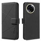 For Realme 11 5G Global / 11X Geometric Pattern RFID Leather Phone Case(Black) - 1