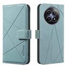 For Realme 12 5G Global Geometric Pattern RFID Leather Phone Case(Green) - 1