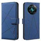 For Realme 12+ 5G Geometric Pattern RFID Leather Phone Case(Blue) - 1