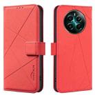 For Realme 12+ 5G Geometric Pattern RFID Leather Phone Case(Red) - 1