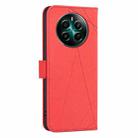 For Realme 12+ 5G Geometric Pattern RFID Leather Phone Case(Red) - 3