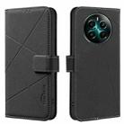For Realme 12+ 5G Geometric Pattern RFID Leather Phone Case(Black) - 1
