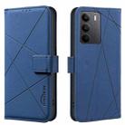 For Realme C75 4G Geometric Pattern RFID Leather Phone Case(Blue) - 1