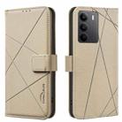 For Realme C75 4G Geometric Pattern RFID Leather Phone Case(Beige) - 1