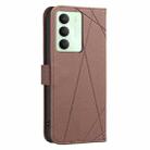 For Realme 14x 5G Geometric Pattern RFID Leather Phone Case(Brown) - 3