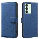 For Realme 14x 5G Geometric Pattern RFID Leather Phone Case(Blue) - 1