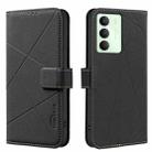 For Realme 14x 5G Geometric Pattern RFID Leather Phone Case(Black) - 1
