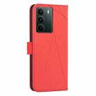For Realme C71 4G Global Geometric Pattern RFID Leather Phone Case(Red) - 3