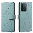 For Realme C71 4G Global Geometric Pattern RFID Leather Phone Case(Green) - 1