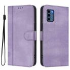 For Nokia C300 Line Splicing Buckle Retro Leather Phone Case(Purple) - 2