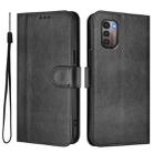 For Nokia G11 4G / G21 4G Line Splicing Buckle Retro Leather Phone Case(Black) - 2