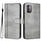 For Nokia G11 4G / G21 4G Line Splicing Buckle Retro Leather Phone Case(Grey) - 2