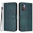 For Nokia G11 4G / G21 4G Line Splicing Buckle Retro Leather Phone Case(Dark Green) - 2