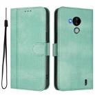 For Nokia C30 Line Splicing Buckle Retro Leather Phone Case(Mint Green) - 2