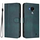 For Nokia C30 Line Splicing Buckle Retro Leather Phone Case(Dark Green) - 2