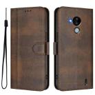 For Nokia C30 Line Splicing Buckle Retro Leather Phone Case(Brown) - 2