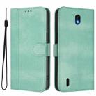 For Nokia C01 Plus / C1 2nd Edition Line Splicing Buckle Retro Leather Phone Case(Mint Green) - 2