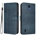 For Nokia C01 Plus / C1 2nd Edition Line Splicing Buckle Retro Leather Phone Case(Dark Blue) - 2