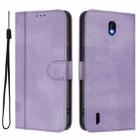 For Nokia C01 Plus / C1 2nd Edition Line Splicing Buckle Retro Leather Phone Case(Purple) - 2