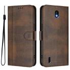 For Nokia C01 Plus / C1 2nd Edition Line Splicing Buckle Retro Leather Phone Case(Brown) - 2