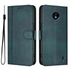 For Nokia C10 / C20 Line Splicing Buckle Retro Leather Phone Case(Dark Green) - 2