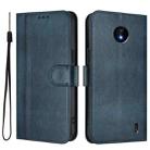 For Nokia C10 / C20 Line Splicing Buckle Retro Leather Phone Case(Dark Blue) - 2