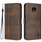 For Nokia C10 / C20 Line Splicing Buckle Retro Leather Phone Case(Brown) - 2