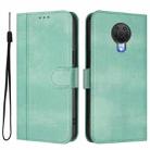 For Nokia 6.3 / G20 / G10 Line Splicing Buckle Retro Leather Phone Case(Mint Green) - 2