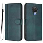For Nokia 6.3 / G20 / G10 Line Splicing Buckle Retro Leather Phone Case(Dark Green) - 2