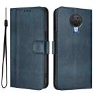 For Nokia 6.3 / G20 / G10 Line Splicing Buckle Retro Leather Phone Case(Dark Blue) - 2