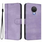 For Nokia 6.3 / G20 / G10 Line Splicing Buckle Retro Leather Phone Case(Purple) - 2