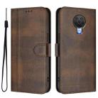 For Nokia 6.3 / G20 / G10 Line Splicing Buckle Retro Leather Phone Case(Brown) - 2