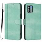 For Nokia G22 Line Splicing Buckle Retro Leather Phone Case(Mint Green) - 2