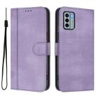 For Nokia G22 Line Splicing Buckle Retro Leather Phone Case(Purple) - 2