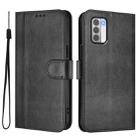 For Nokia G42 / G310 Line Splicing Buckle Retro Leather Phone Case(Black) - 2