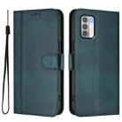 For Nokia G42 / G310 Line Splicing Buckle Retro Leather Phone Case(Dark Green) - 2