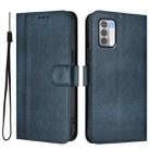 For Nokia G42 / G310 Line Splicing Buckle Retro Leather Phone Case(Dark Blue) - 2