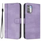 For Nokia G42 / G310 Line Splicing Buckle Retro Leather Phone Case(Purple) - 2