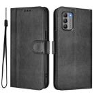 For Nokia G400 Line Splicing Buckle Retro Leather Phone Case(Black) - 2