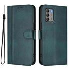 For Nokia G400 Line Splicing Buckle Retro Leather Phone Case(Dark Green) - 2