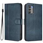 For Nokia G400 Line Splicing Buckle Retro Leather Phone Case(Dark Blue) - 2